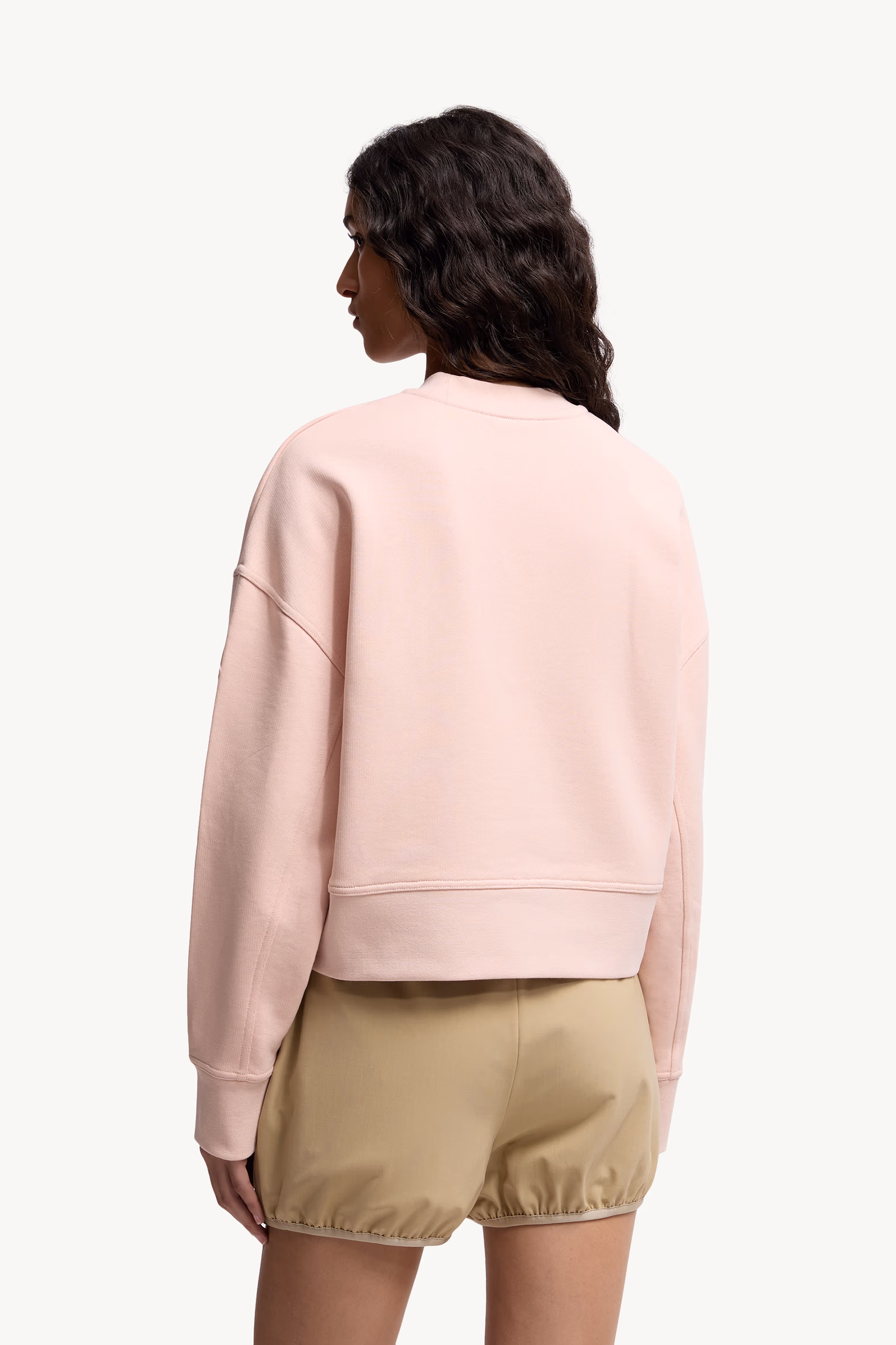 Sweat en coton brodé Femmes Rose Clair Moncler 5